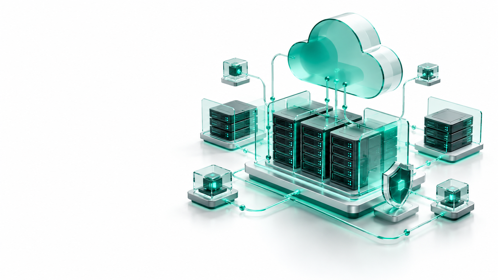 Infraestrutura digital MJDEV com servidores, nuvem e segurança