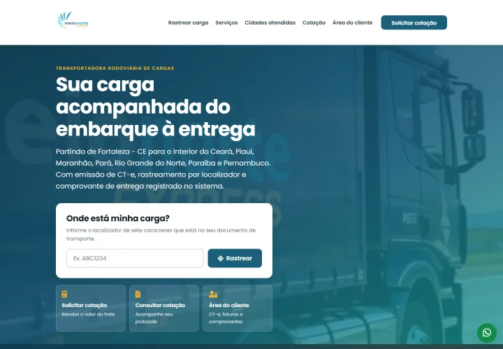 Site da Meio Norte Express
