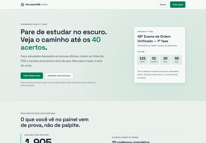 Site do Simulado OAB