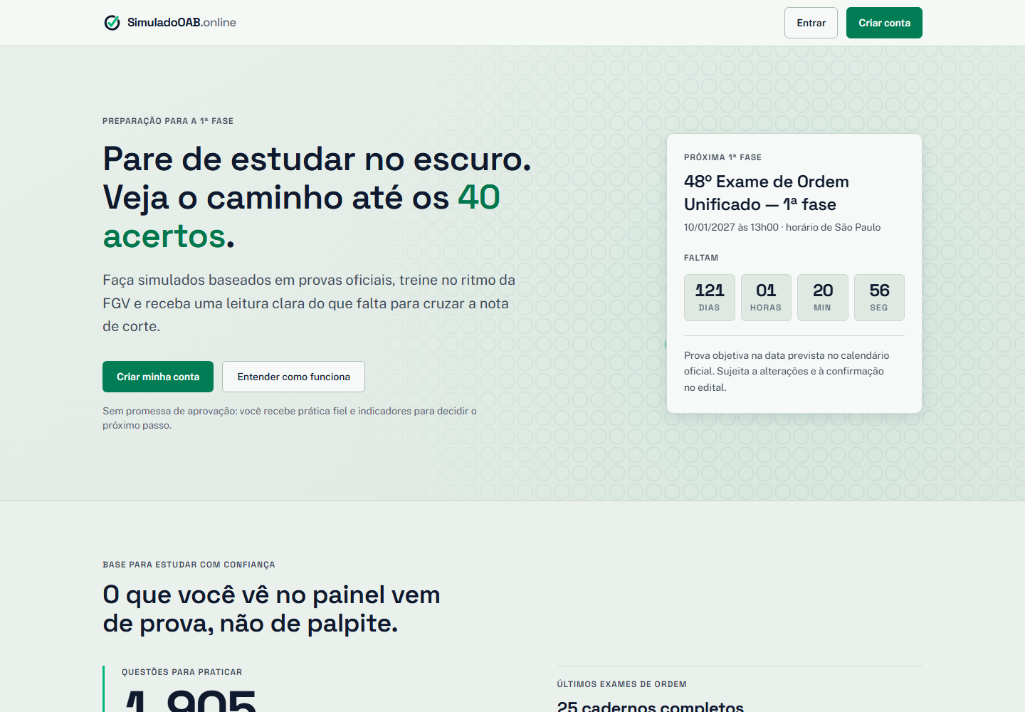 Site do Simulado OAB